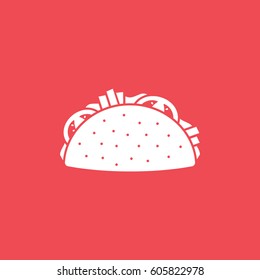 Sandwich Flat Icon On Red Background