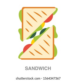 Sandwich flat icon on white transparent background. You can be used sandwich icon for several purposes.