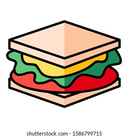 Sandwich flat icon vector design