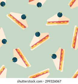 Sandwich Flat Icon,eps10 Seamless Pattern Background