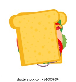 Sandwich flat style. Vector illustration
