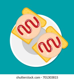 Sandwich flat style. Vector illustration