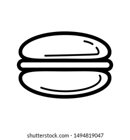sandwich food black line icon in flat style isolated. Vector Symbol illustration.