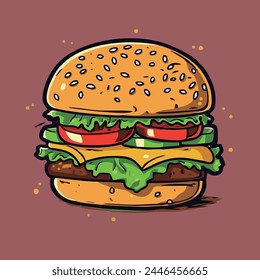 Sandwich Food Floating Cartoon Vector Icon Illustration.Food Object Icon Concept Isolated Vector.Flat Cartoon Style.