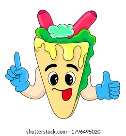 sandwich food with happy cartoon faces