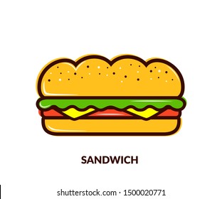 Sandwich food  icon. modern design, illustration