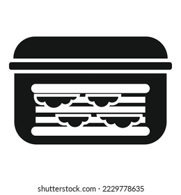 Sandwich food icon simple vector. Lunch box. Dinner meal