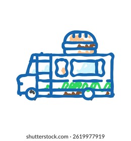 sandwich food truck doodle icon sketch vector. sandwich food truck sign. isolated symbol illustration