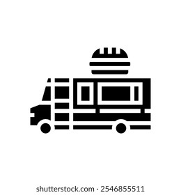 sandwich food truck glyph icon vector. sandwich food truck sign. isolated symbol illustration