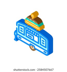 sandwich food truck isometric icon vector. sandwich food truck sign. isolated symbol illustration