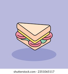 Sandwich Free vector cartoon icon illustration.Brunch icon concept isolated . flat cartoon style