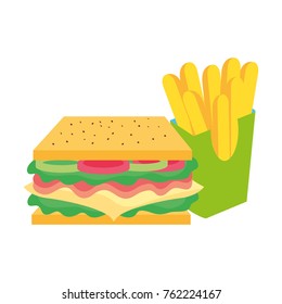 Sandwich and french fries design