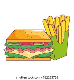 Sandwich and french fries design