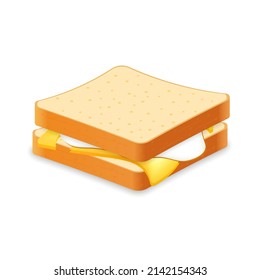 Sandwich aus frischem Brot mit frittiertem Ei und Käse Illustration von Fast-Food-Mahlzeiten