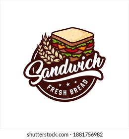 Sandwich Fresh Bread Vector Design Logo