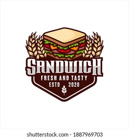 Logo de diseño de sándwich fresco y sabroso