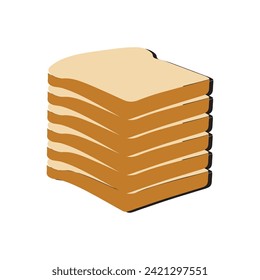 Sandwich with fried egg and bread toast, collection of wheat sandwiches vector illustration, with butter, fried eggs, cheese, Breakfast concept toast. Slices of toast. Flat design style.
