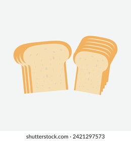 Sandwich with fried egg and bread toast, collection of wheat sandwiches vector illustration, with butter, fried eggs, cheese, Breakfast concept toast. Slices of toast. Flat design style.