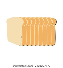 Sandwich with fried egg and bread toast, collection of wheat sandwiches vector illustration, with butter, fried eggs, cheese, Breakfast concept toast. Slices of toast. Flat design style.