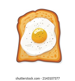Sandwich Fried egg with pepper vector , Fast food. Cooking lunch, dinner, breakfast.Cooked omelet.