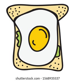 Sandwich with fried egg. Vector illustration