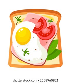 Sandwich with fried egg vector illustration
