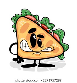 Sandwich. Funnny cartoon character. Vector isolated background 