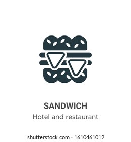 Sandwich glyph icon vector on white background. Flat vector sandwich icon symbol sign from modern hotel and restaurant collection for mobile concept and web apps design.