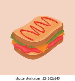 sandwich graphic element, illustration of a snack sandwich. perfect to use for logos, icons, prints, etc.