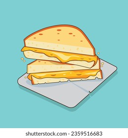 Sandwich grilled cheese vector illustration 