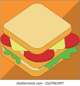 Sandwich Ham Cheese Stock Vector (Royalty Free) 2167961997 | Shutterstock