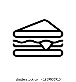 Sandwich or hamburger, fast food, simple icon. Black icon on white background