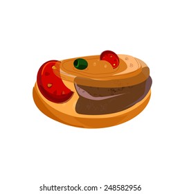 sandwich hamburger illustration vector