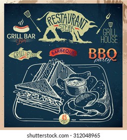 sandwich hand drawn sketchy illustration design eps 10