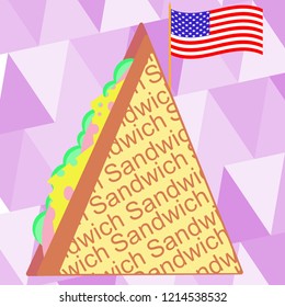Sandwich for the holiday sandwich day in America on a colorful background
