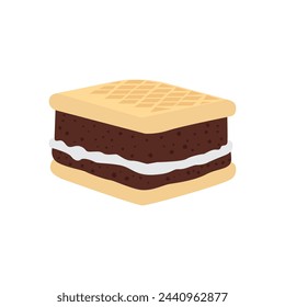 Sandwich ice cream icon. Vector illustration. Chocolate flavored ice cream sandwiches.
