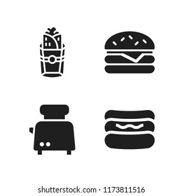 sandwich icon. 4 sandwich vector icons set. hot dog, burger and toaster icons for web and design about sandwich theme