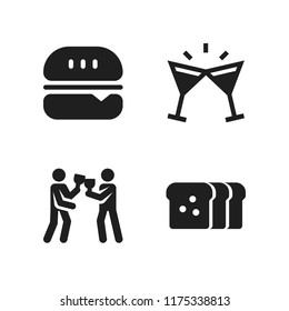 sandwich icon. 4 sandwich vector icons set. burger, toasts and toast icons for web and design about sandwich theme