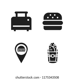 sandwich icon. 4 sandwich vector icons set. burger marker, burrito and burger icons for web and design about sandwich theme