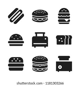 sandwich icon. 9 sandwich vector icons set. toast, toaster and burger icons for web and design about sandwich theme