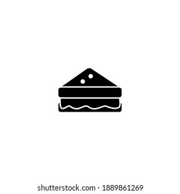 Sandwich icon. Bakery icon. Simple, flat, black, glyph.