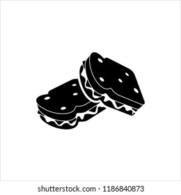 Sandwich Icon, Bread Sandwich Icon Vector Art Illustration