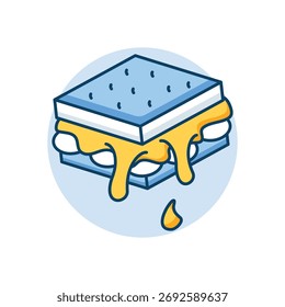 Icono de sándwich limpio y Ilustración vectorial moderna