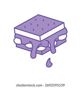 Icono de sándwich limpio y Ilustración vectorial moderna