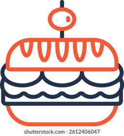 Sandwich Icon Color Line Vector Illustration