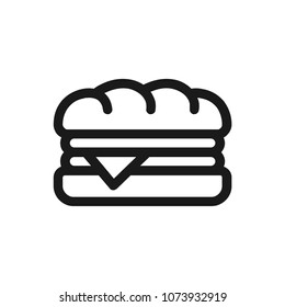 Sandwich icon concept. Available in vector. Linear style.