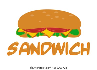 Sandwich Icon Fast Food Colored