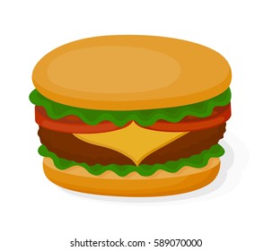 Sandwich icon. Fast food dish. Decoration for greeting cards or other kind of design