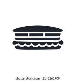 Sandwich icon. Fast food isolated vector silhouettes