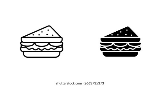 Icono de sándwich con un diseño simple y apetitoso, ideal para proyectos relacionados con comida, restaurante y comida rápida.